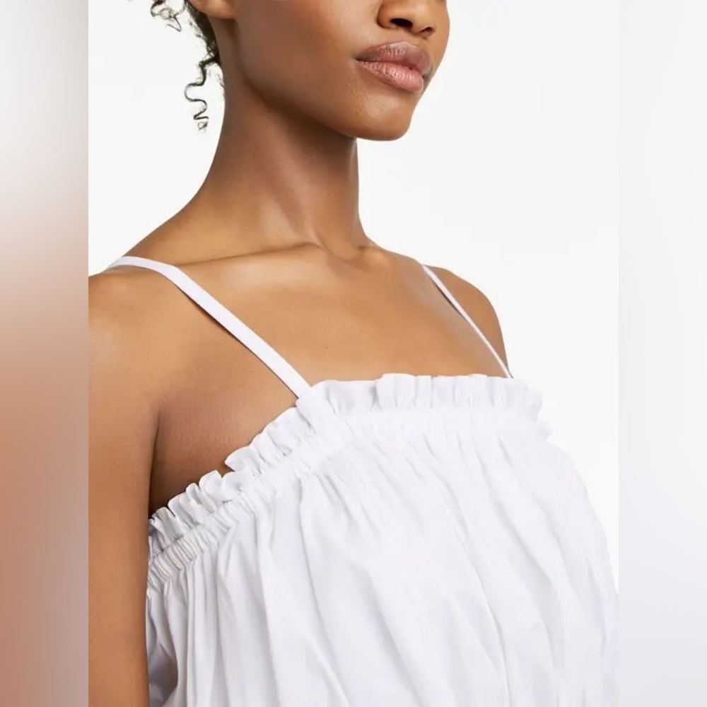 Cinq a Sept Ivee Puffball White Cropped Cotton Top, size XS - Picture 6 of 9